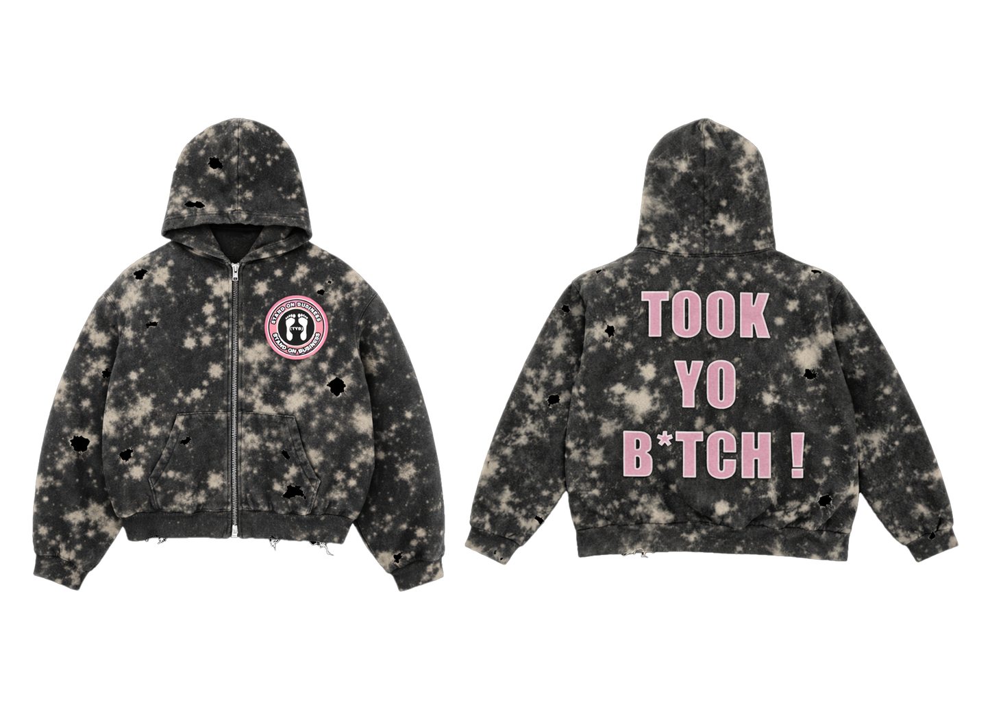 TYB X SOB BLEACHED ZIP - UP